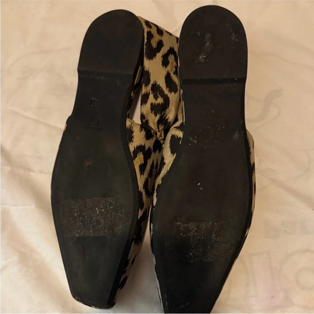 Dior Leopard Print Fabric Mizza Flats - Picture 5 of 5
